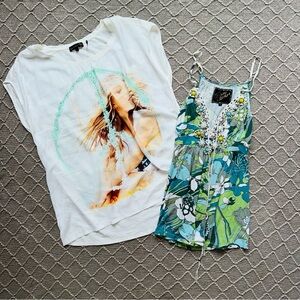Large Bundle White and Green Floral Blouse Set L Women’s Tops